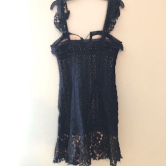 NEW FREE PEOPLE CROSS MY HEART CROCHET MINI DRESS - Picture 6 of 6